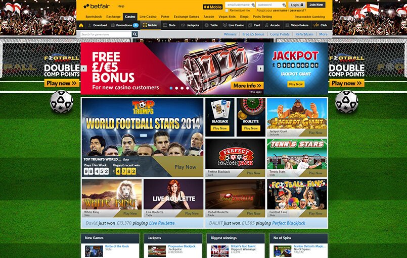 Easy Game Selection on the Betfair Casino Website
