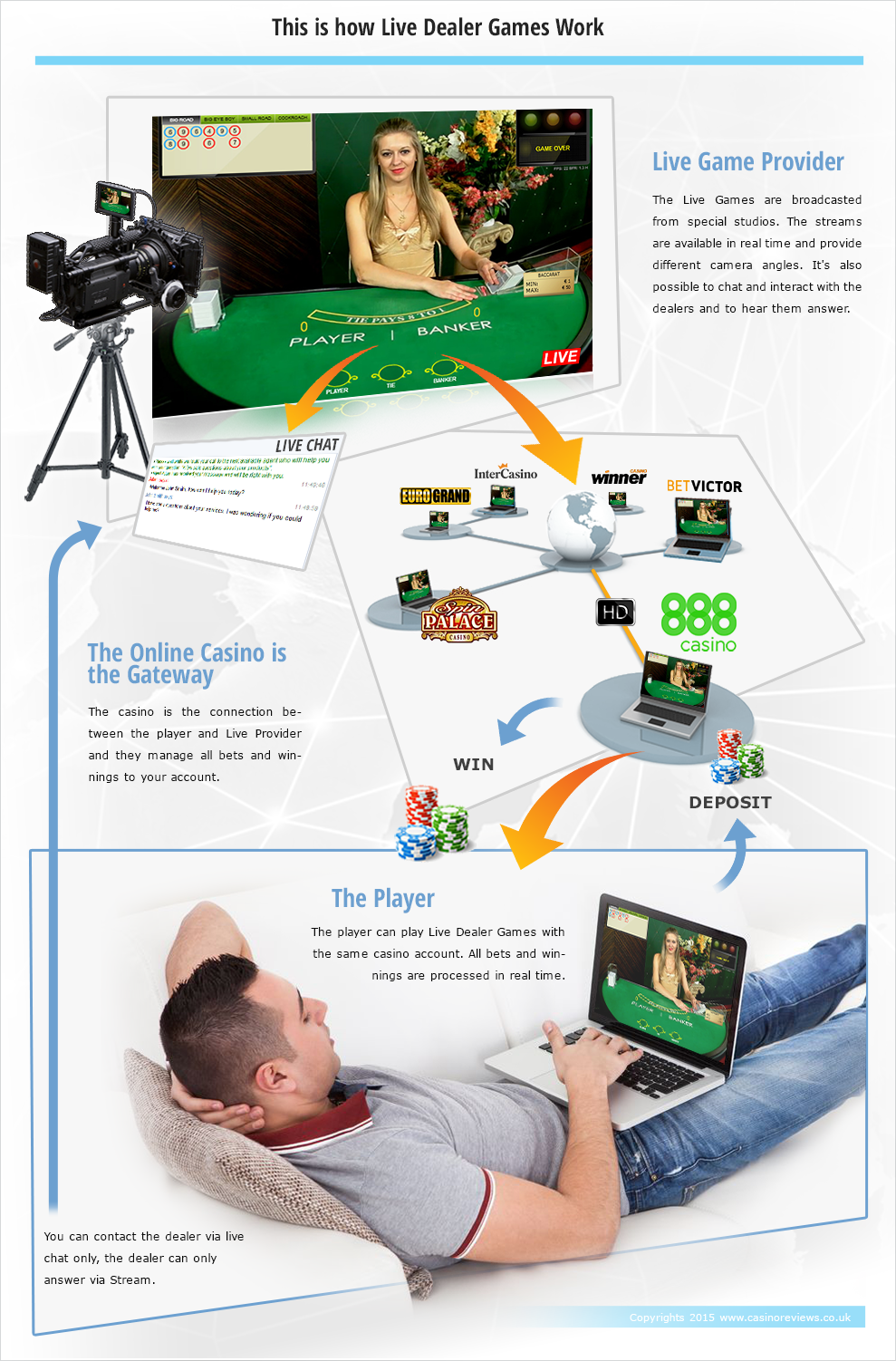 Infographic Showing how Live Dealer Games Work