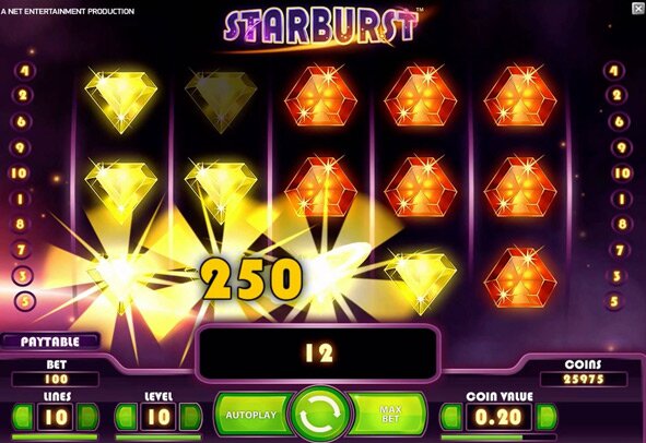 Starburst in practice mode, game features included - play now